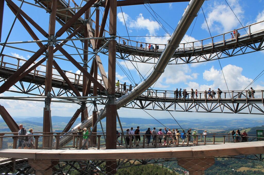 ścieżka w chmurach, sky walk, platforma widokowa